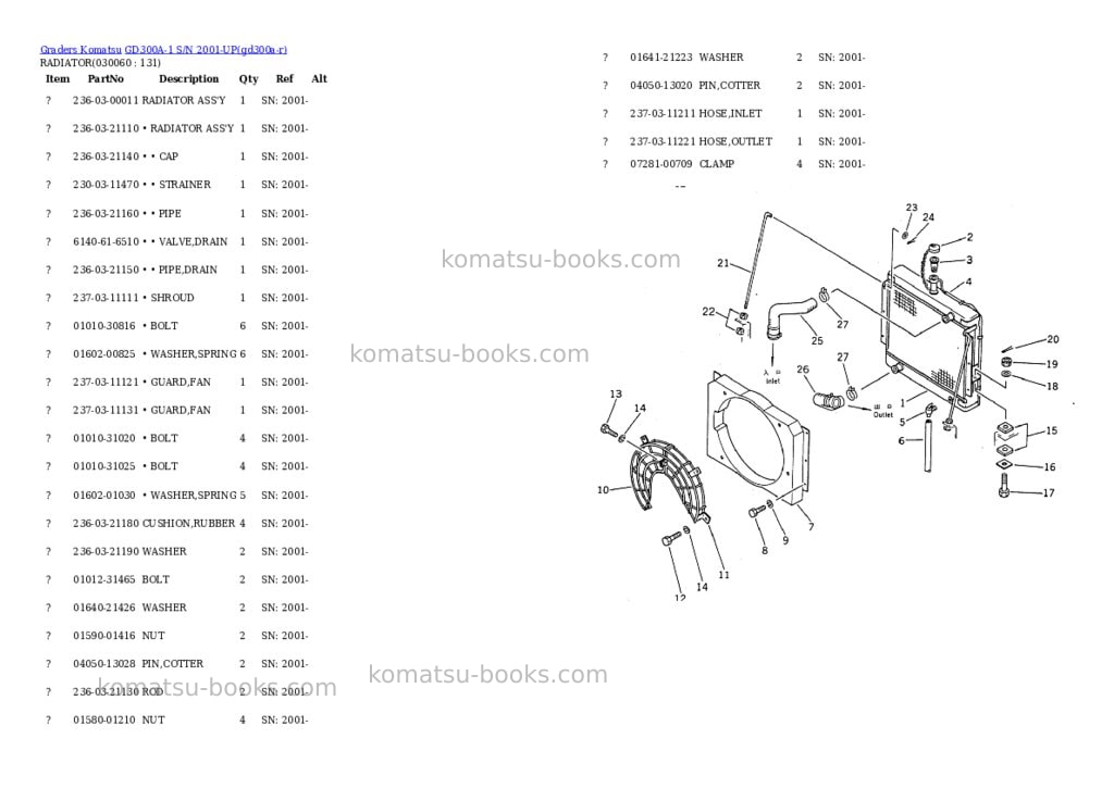 Komatsu gd300a-1 s/n 2001-up Parts catalog cover Page 5
