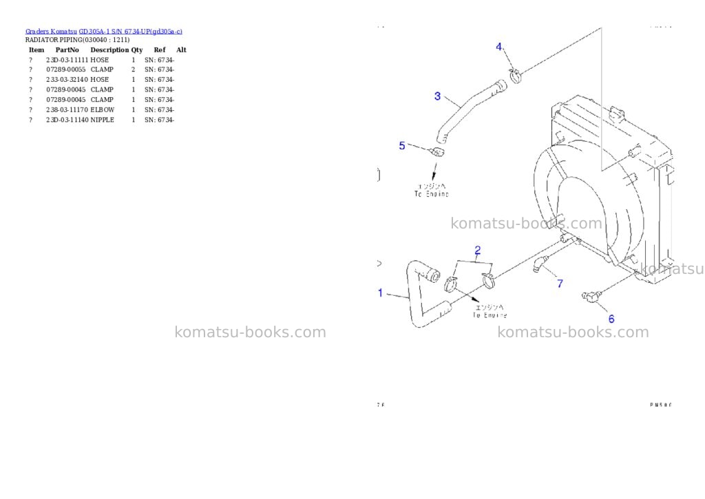 Komatsu gd305a-1 s/n 6734-up Parts catalog cover Page 3