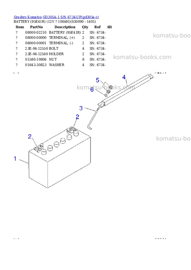 Komatsu gd305a-1 s/n 6734-up Parts catalog cover Page 8