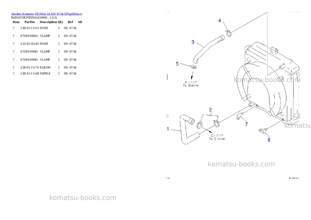 Komatsu GD305A-1A S/N 6734-UP Parts catalog cover Page 3