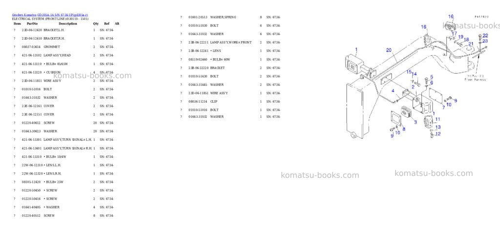 Komatsu GD305A-1A S/N 6734-UP Parts catalog cover Page 8