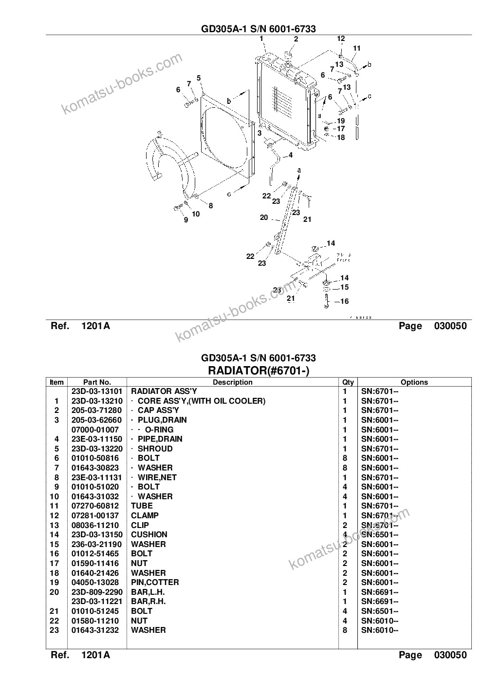 Komatsu gd305a-1 s/n 6001-6733 Parts catalog cover Page 10