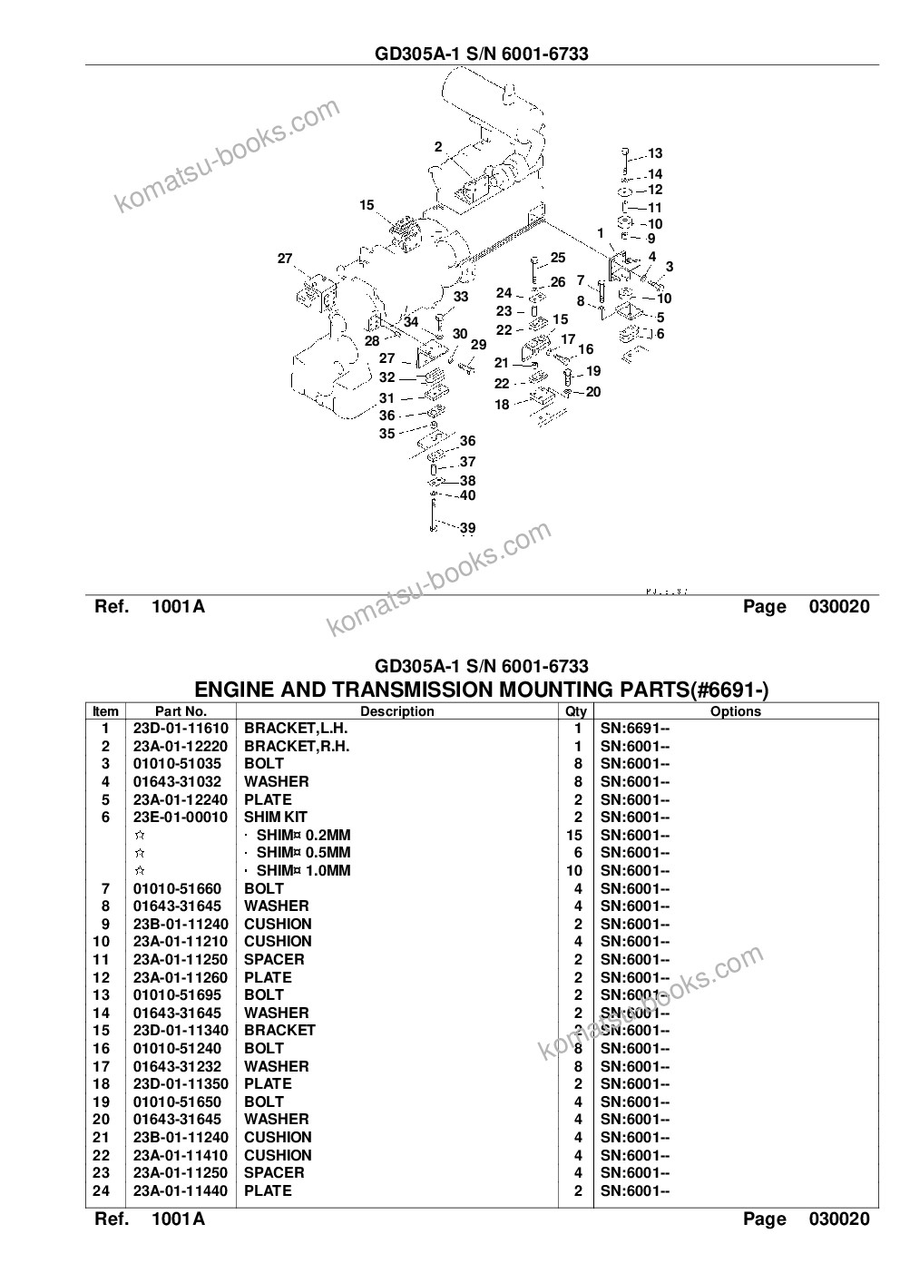 Komatsu gd305a-1 s/n 6001-6733 Parts catalog cover Page 5