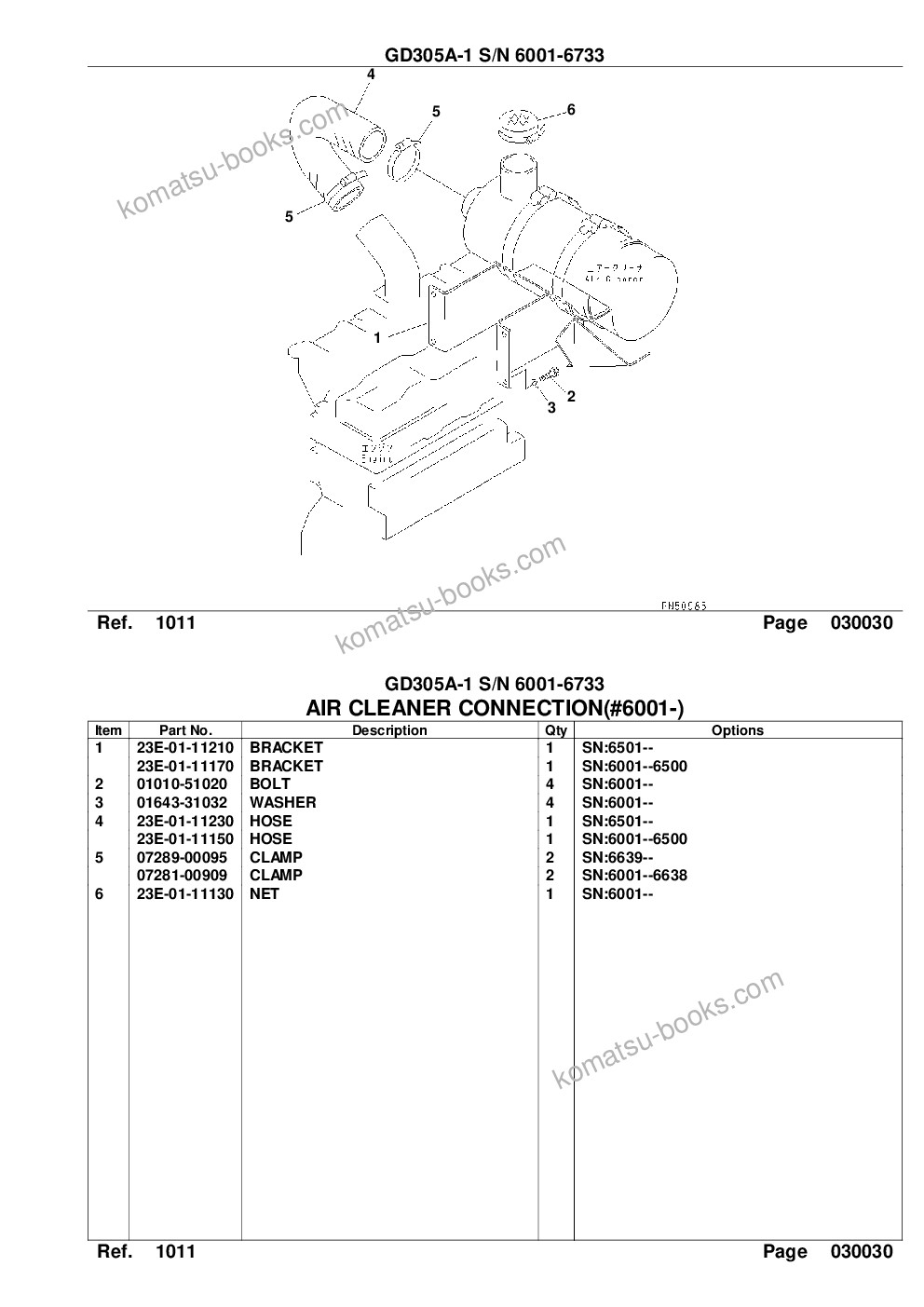 Komatsu gd305a-1 s/n 6001-6733 Parts catalog cover Page 7