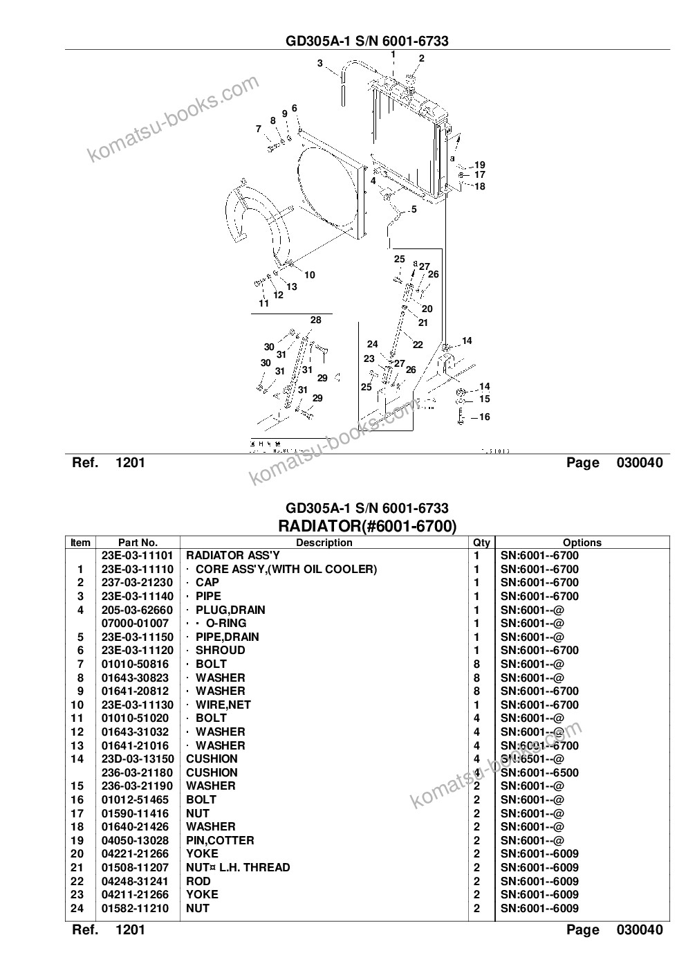 Komatsu gd305a-1 s/n 6001-6733 Parts catalog cover Page 8