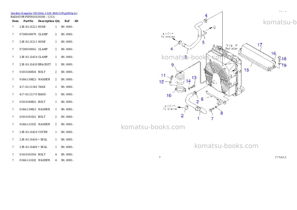 Komatsu gd305a-3 s/n 8001-up Parts catalog cover Page 9 Komatsu gd305a-3 s/n 8001-up Parts catalog cover Page 9