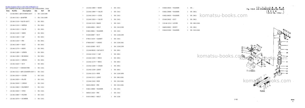 Komatsu gd31-1 s/n 1003-1499 Parts catalog cover Page 3