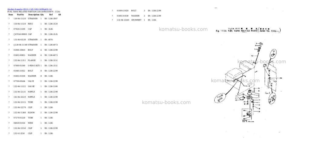 Komatsu gd31-1 s/n 1003-1499 Parts catalog cover Page 6