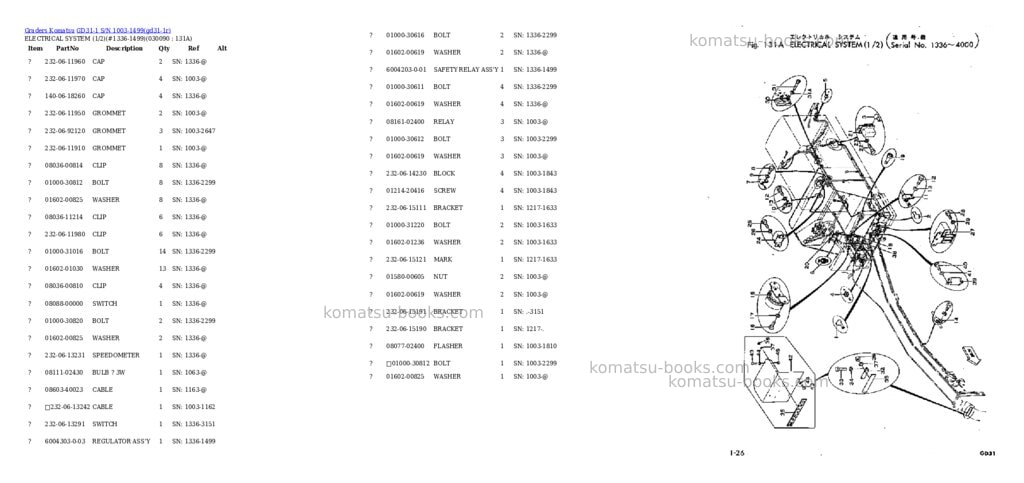 Komatsu gd31-1 s/n 1003-1499 Parts catalog cover Page 8