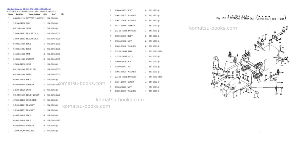 Komatsu gd31-1 s/n 1003-1499 Parts catalog cover Page 9