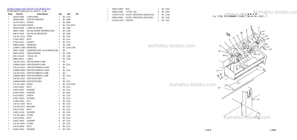 Komatsu GD31-3H S/N 1501-UP Parts catalog cover Page 6 Komatsu GD31-3H S/N 1501-UP Parts catalog cover Page 6