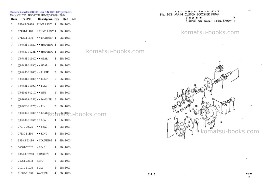 Komatsu GD31RC-3A S/N 4001-UP Parts catalog cover Page 10