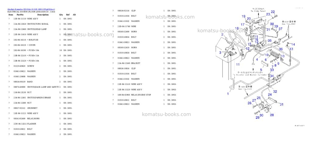 Komatsu GD355A-1S S/N 5901-UP Parts catalog cover Page 10