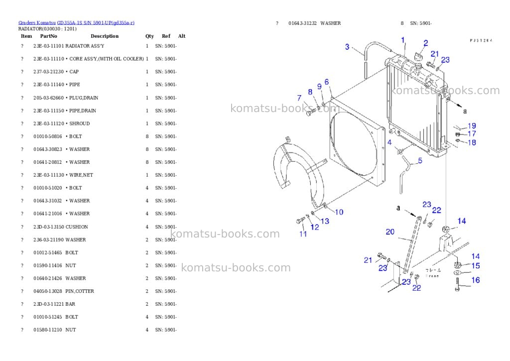 Komatsu GD355A-1S S/N 5901-UP Parts catalog cover Page 2