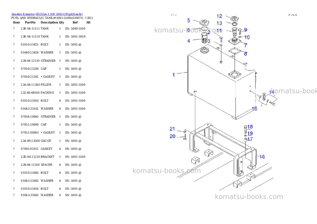 Komatsu gd355a-1 s/n 5001-up Parts catalog cover Page 6 Komatsu gd355a-1 s/n 5001-up Parts catalog cover Page 6