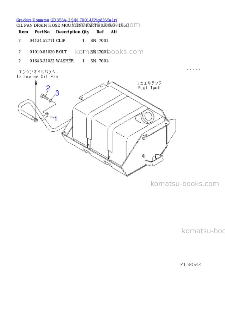 Komatsu gd355a-3 s/n 7001-up Parts catalog cover Page 5 Komatsu gd355a-3 s/n 7001-up Parts catalog cover Page 5
