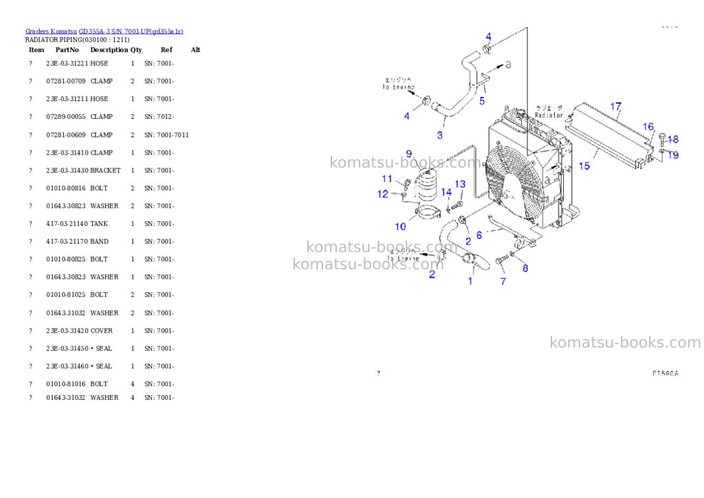 Komatsu gd355a-3 s/n 7001-up Parts catalog cover Page 9 Komatsu gd355a-3 s/n 7001-up Parts catalog cover Page 9