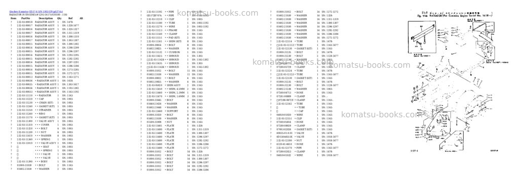 Komatsu gd37-4 s/n 1003-up Parts catalog cover Page 9