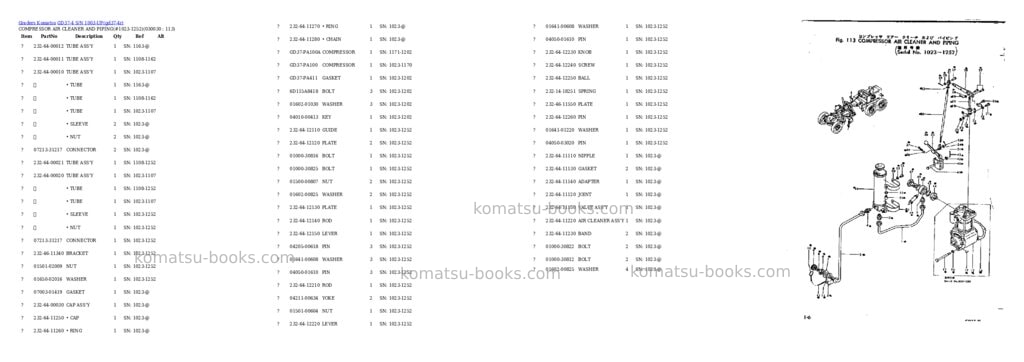 Komatsu GD37-4 S/N 1003-UP Parts catalog cover Page 2