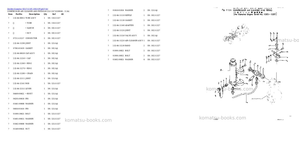 Komatsu GD37-4 S/N 1003-UP Parts catalog cover Page 3