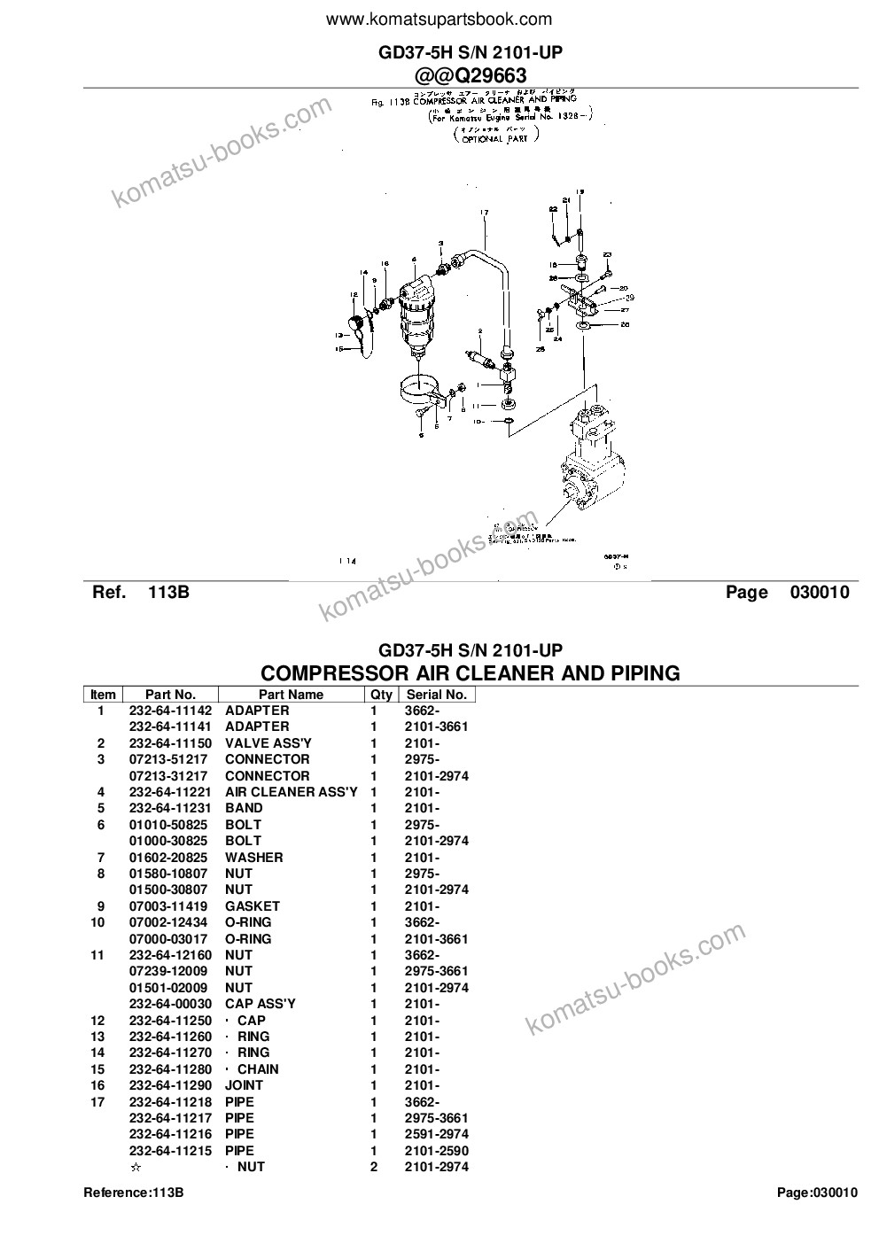 Komatsu gd37-5h s/n 2101-up Parts catalog cover Page 3