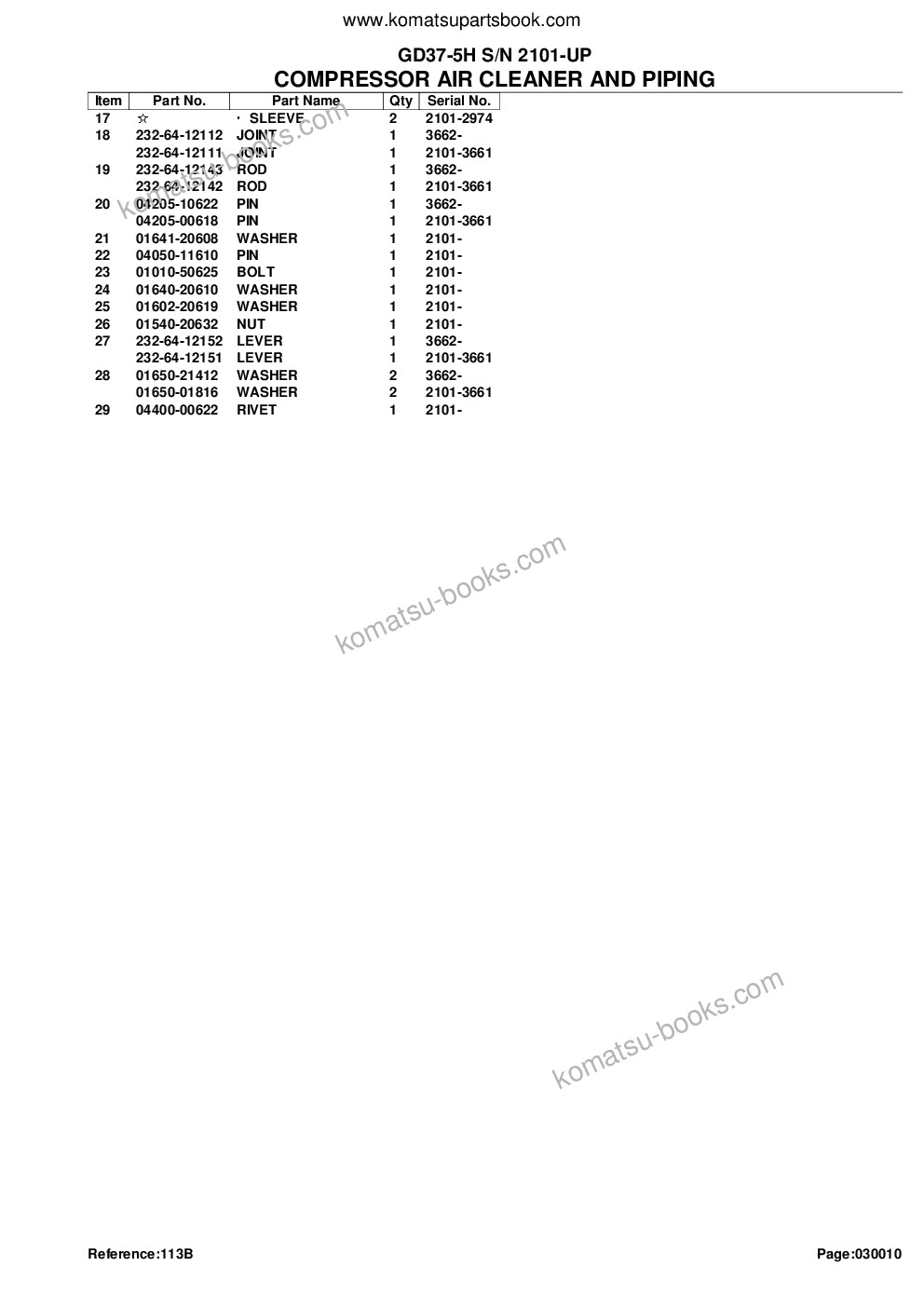 Komatsu gd37-5h s/n 2101-up Parts catalog cover Page 4