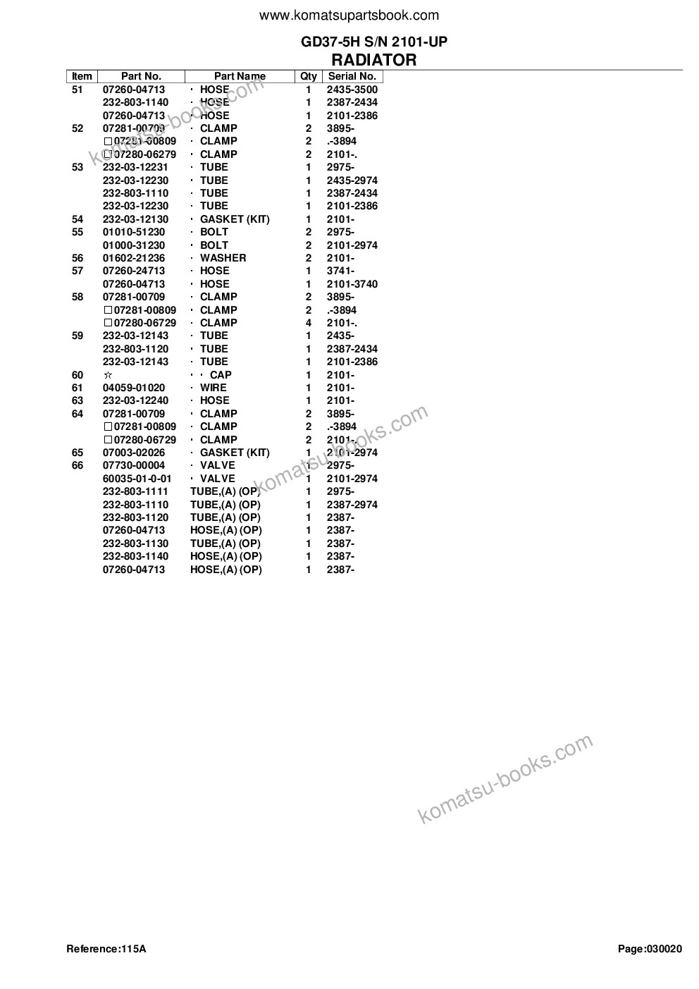 Komatsu gd37-5h s/n 2101-up Parts catalog cover Page 7