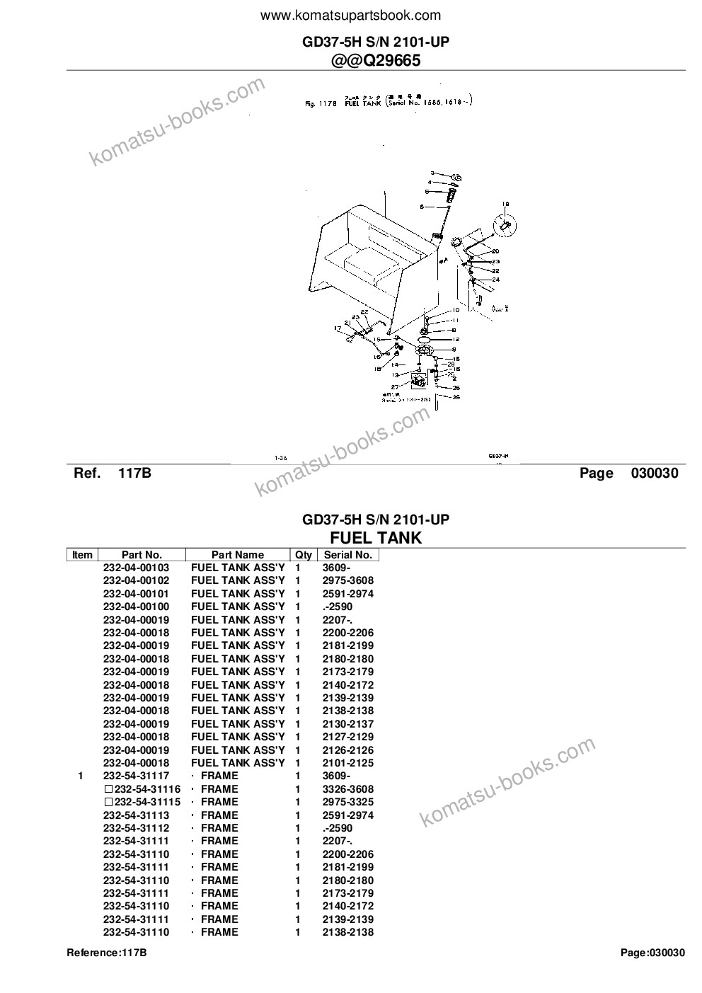 Komatsu gd37-5h s/n 2101-up Parts catalog cover Page 8