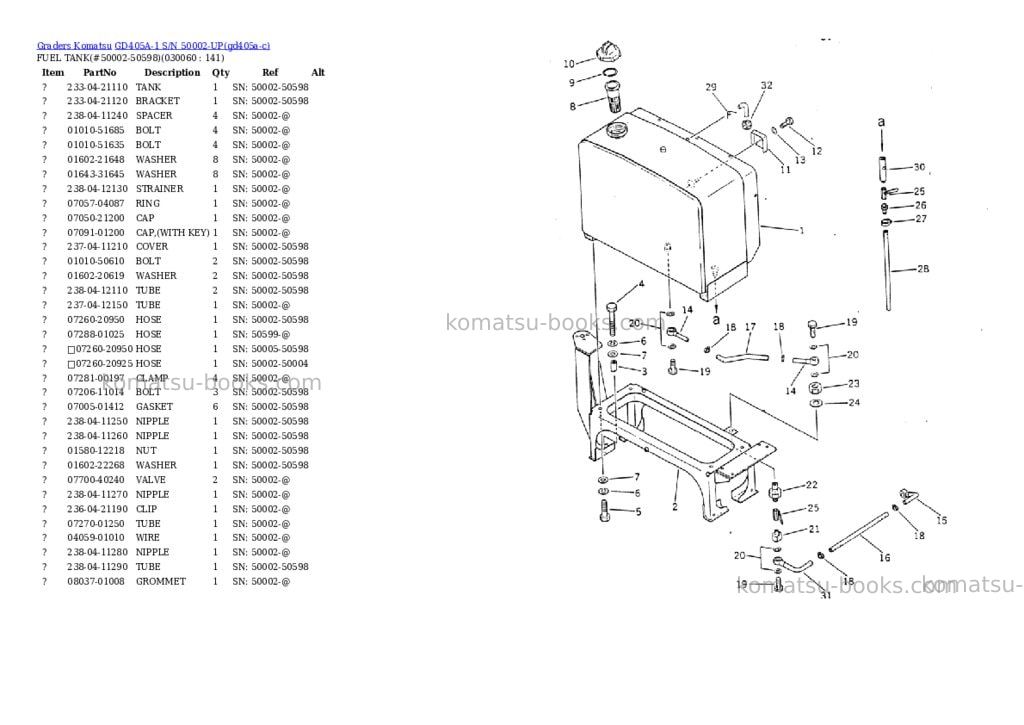 Komatsu GD405A-1 S/N 50002-UP Parts catalog cover Page 5