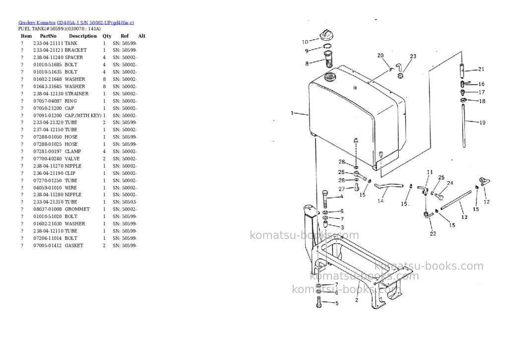 Komatsu GD405A-1 S/N 50002-UP Parts catalog cover Page 6