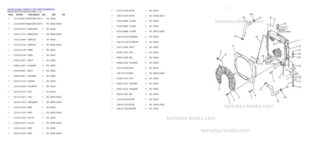 Komatsu gd405a-1 s/n 50002-up Parts catalog cover Page 5