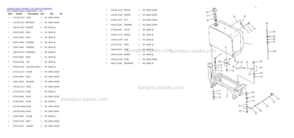 Komatsu gd405a-1 s/n 50002-up Parts catalog cover Page 6