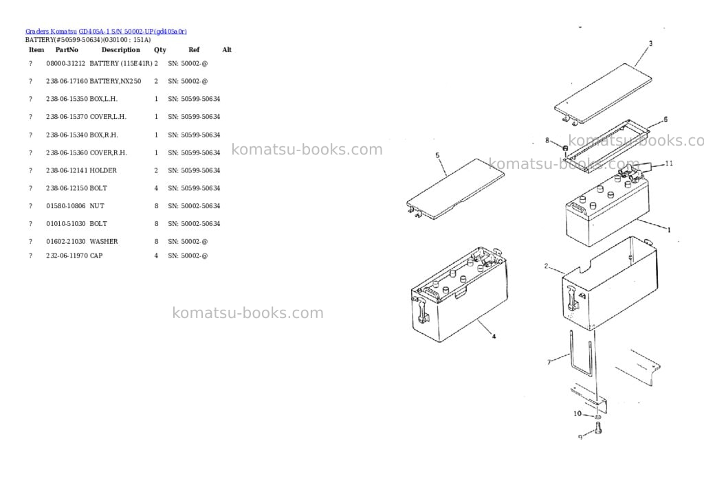 Komatsu gd405a-1 s/n 50002-up Parts catalog cover Page 9