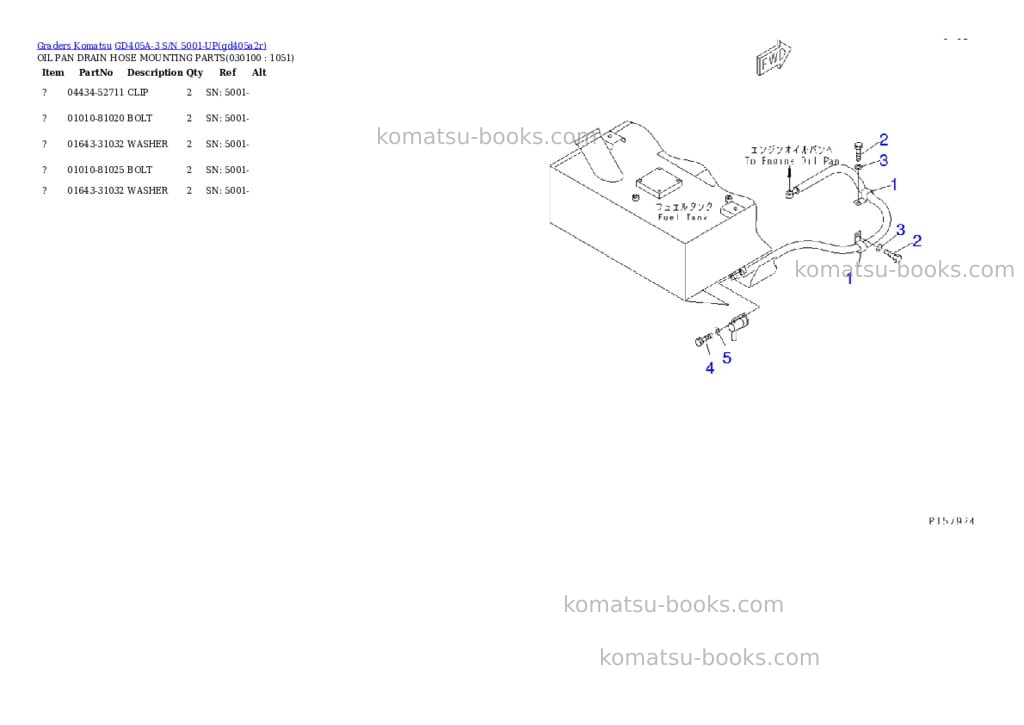 Komatsu gd405a-3 s/n 5001-up Parts catalog cover Page 9