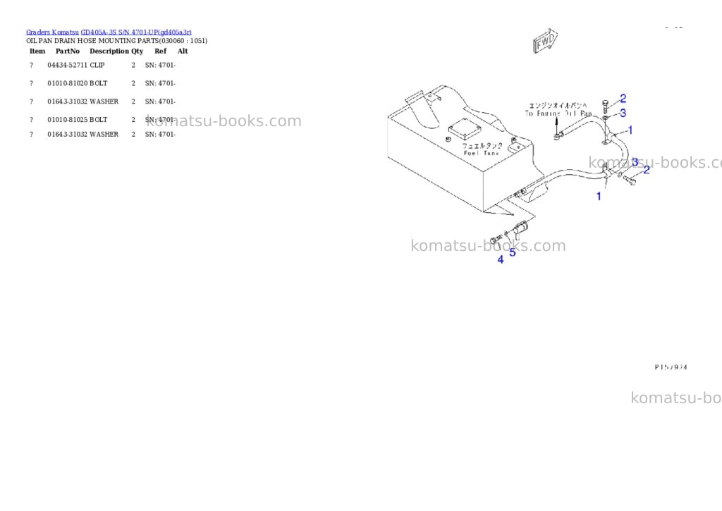 Komatsu gd405a-3s s/n 4701-up Parts catalog cover Page 5 Komatsu gd405a-3s s/n 4701-up Parts catalog cover Page 5