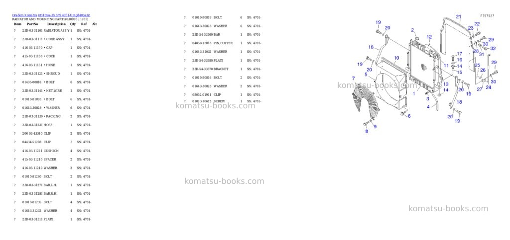 Komatsu gd405a-3s s/n 4701-up Parts catalog cover Page 8 Komatsu gd405a-3s s/n 4701-up Parts catalog cover Page 8