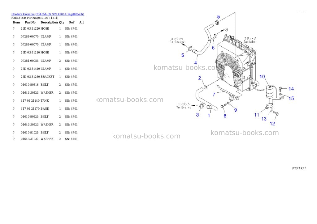 Komatsu gd405a-3s s/n 4701-up Parts catalog cover Page 9 Komatsu gd405a-3s s/n 4701-up Parts catalog cover Page 9