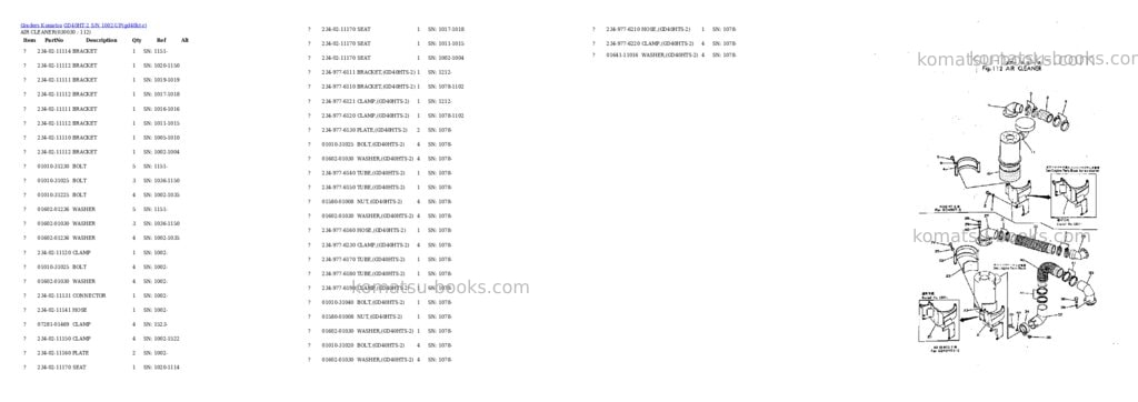 Komatsu gd40ht-2 s/n 1002-up Parts catalog cover Page 2 Komatsu gd40ht-2 s/n 1002-up Parts catalog cover Page 2