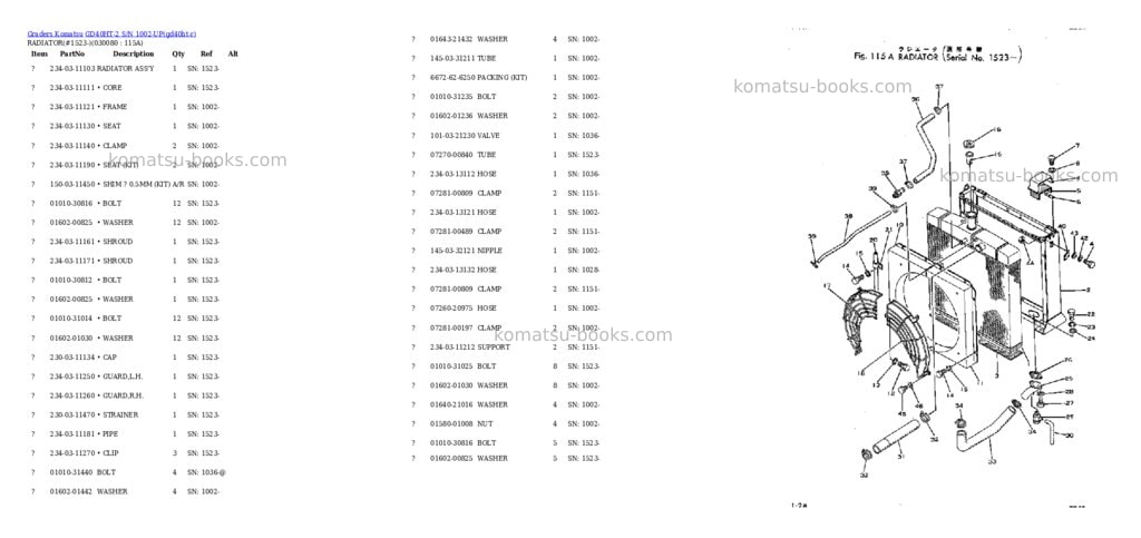 Komatsu gd40ht-2 s/n 1002-up Parts catalog cover Page 7 Komatsu gd40ht-2 s/n 1002-up Parts catalog cover Page 7