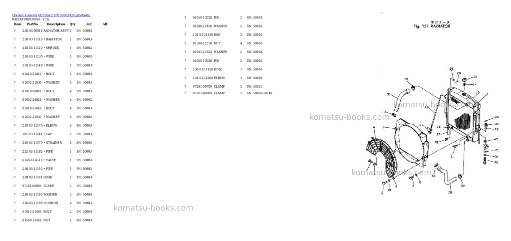 Komatsu gd505a-2 s/n 50003-up Parts catalog cover Page 4