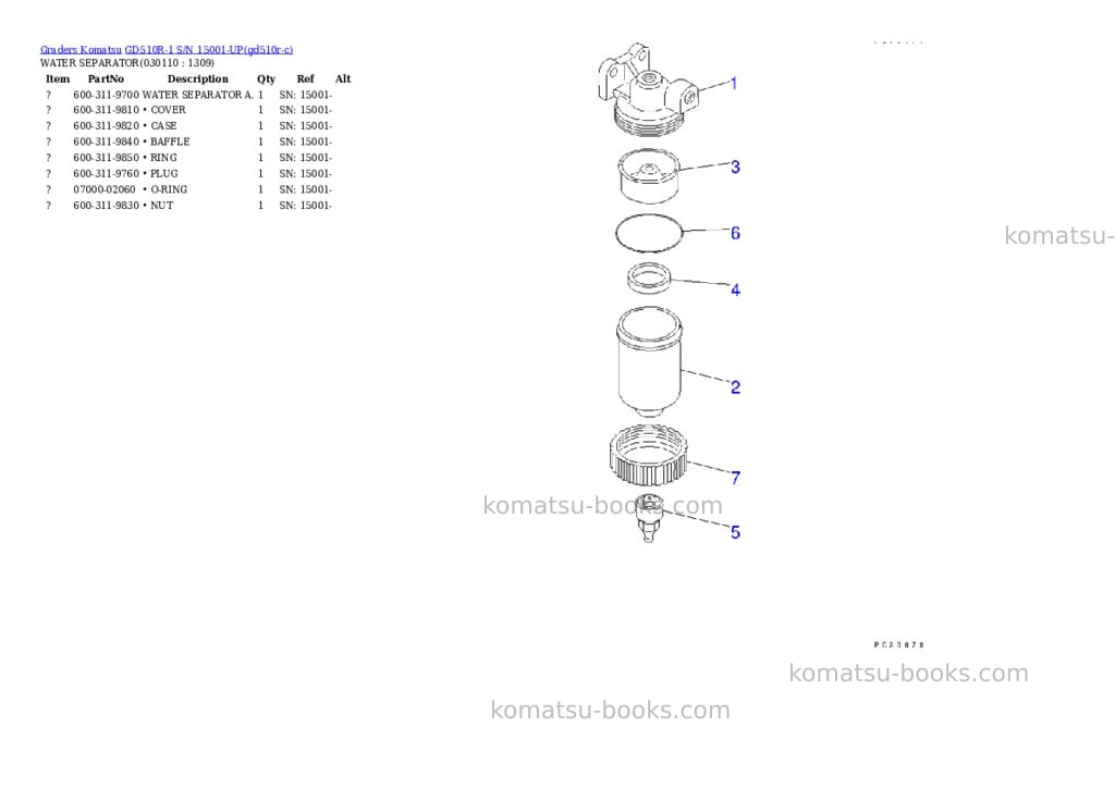Komatsu gd510r-1 s/n 15001-up Parts catalog cover Page 10