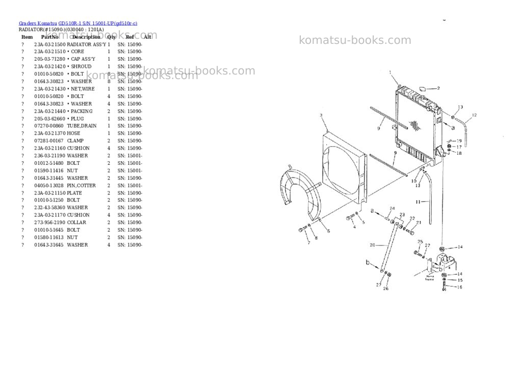 Komatsu gd510r-1 s/n 15001-up Parts catalog cover Page 3