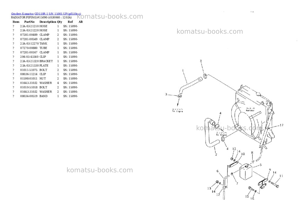 Komatsu gd510r-1 s/n 15001-up Parts catalog cover Page 5