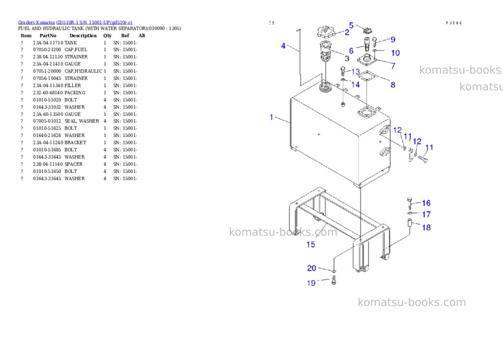 Komatsu gd510r-1 s/n 15001-up Parts catalog cover Page 8