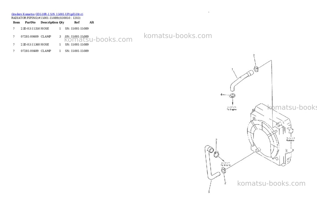 Komatsu GD510R-1 S/N 15001-UP Parts catalog cover Page 4