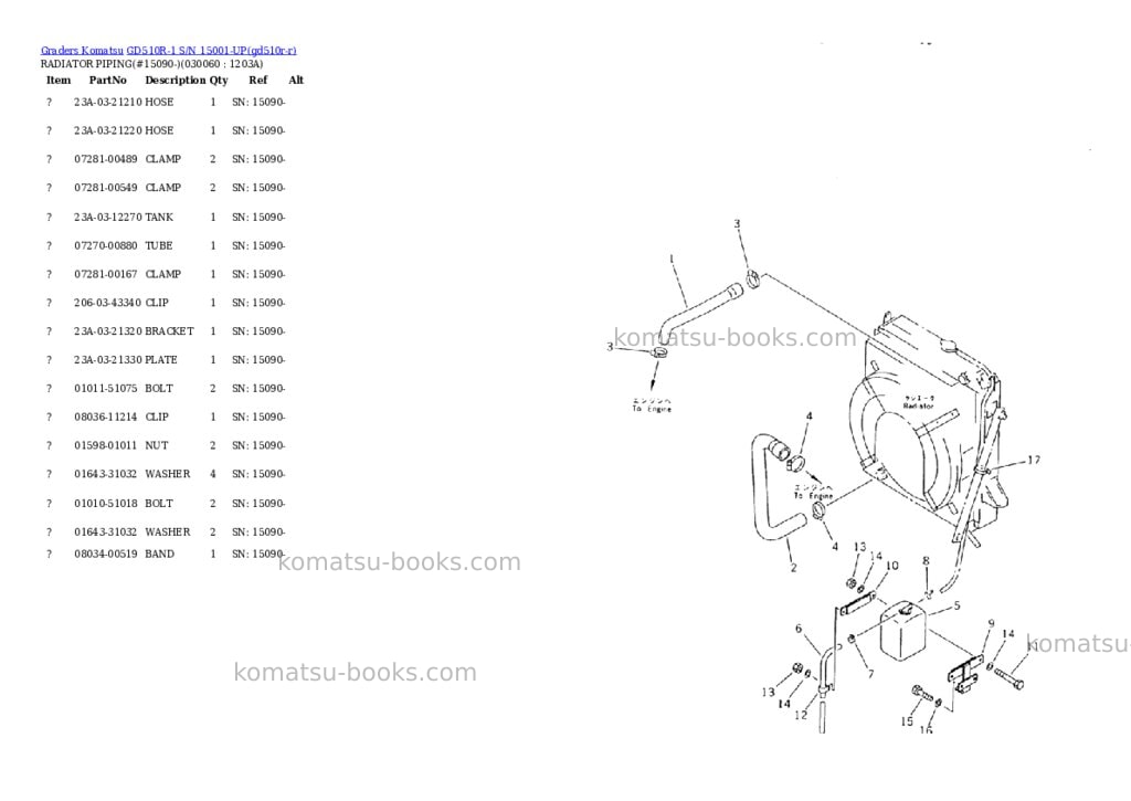 Komatsu GD510R-1 S/N 15001-UP Parts catalog cover Page 5