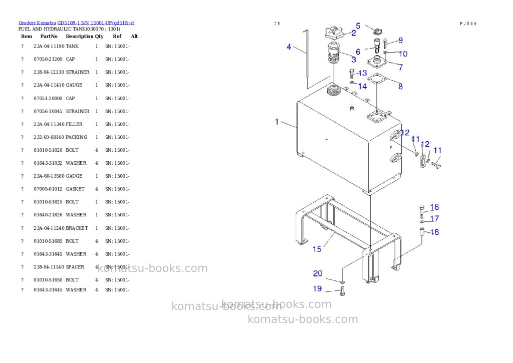 Komatsu GD510R-1 S/N 15001-UP Parts catalog cover Page 6