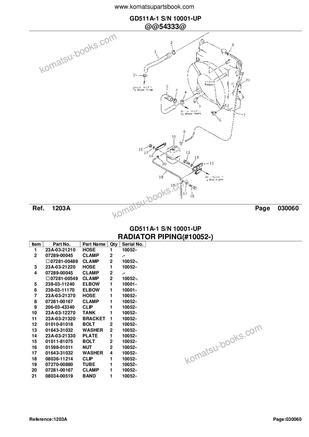 Komatsu gd511a-1 s/n 10001-up Catálogo de piezas cover Page 10