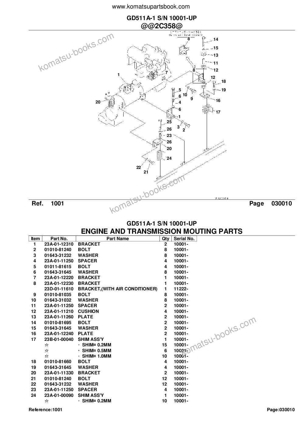 Komatsu gd511a-1 s/n 10001-up Catálogo de piezas cover Page 3