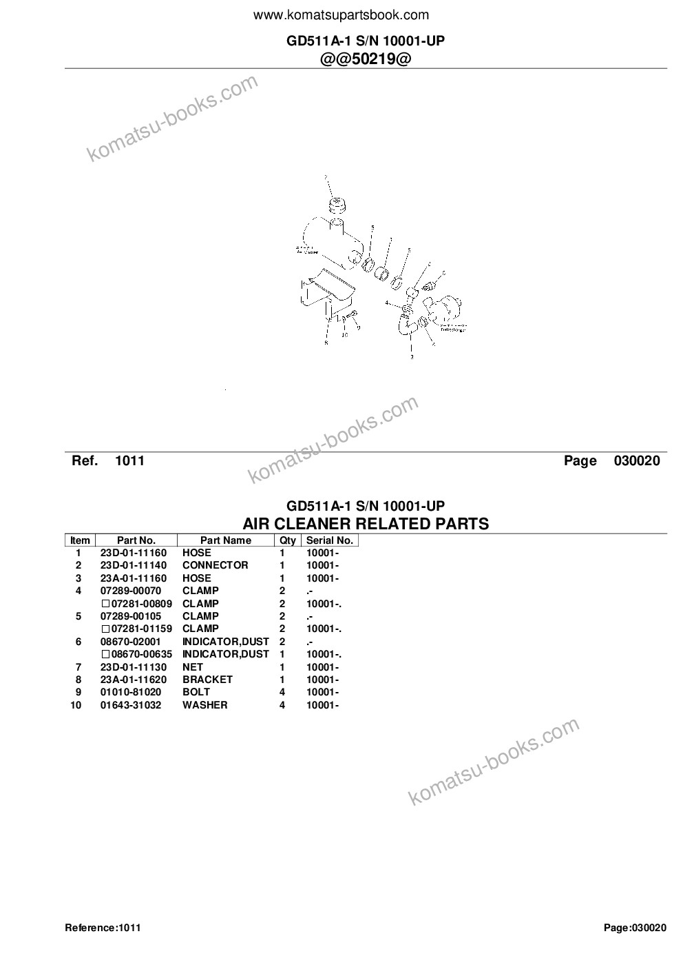 Komatsu gd511a-1 s/n 10001-up Catálogo de piezas cover Page 5